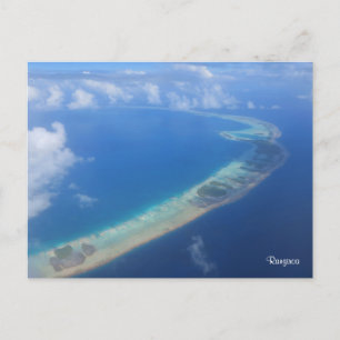 Cartão Postal De Festividades Vista de Rangiroa de avião