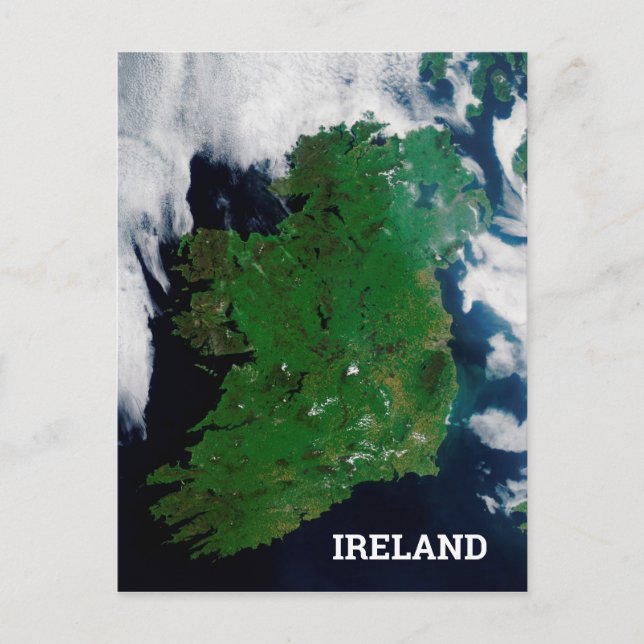 Cartão Postal De Festividades Vista de satélite da Irlanda (Frente)