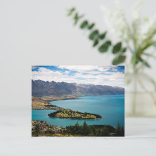 Cartão Postal De Festividades Vista do lago de Queenstown Nova Zelândia.