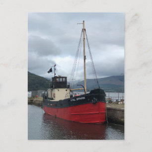 Cartão Postal De Festividades Vital Spark, Barco a Vapor, Inveraray, Escócia,