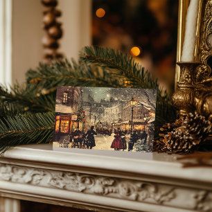 Cartão Postal De Festividades Vitoriano London Winter Wonderland