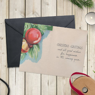 Cartão Postal De Festividades Vitoriano Retro Christmas Tree Balls Saudações
