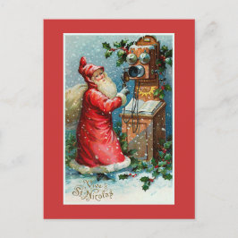 Cartão Postal De Festividades Vive Rua. Nicolas Vintage Natal Francês