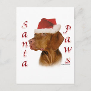 Cartão Postal De Festividades Vizsla Papais noeis Paws