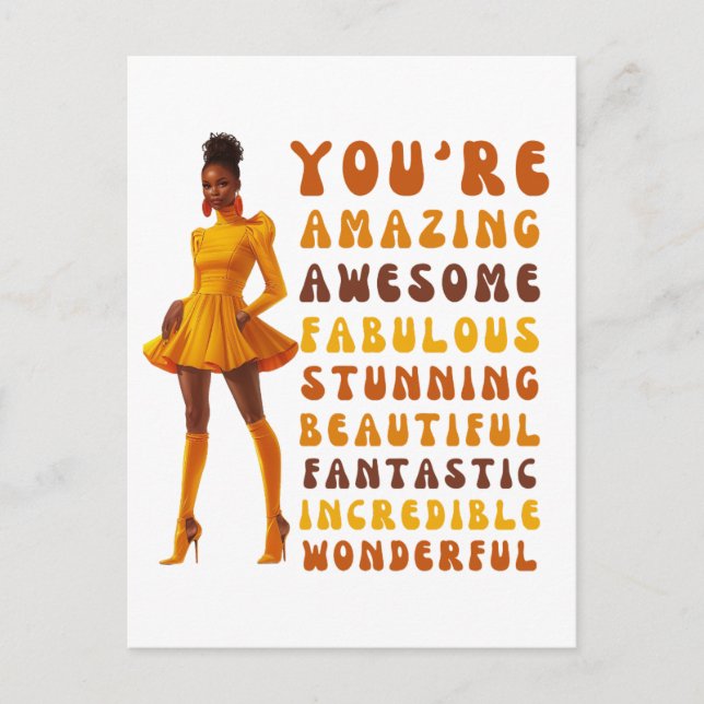 Cartão Postal De Festividades Você é incrível, fabuloso e maravilhoso (Frente)