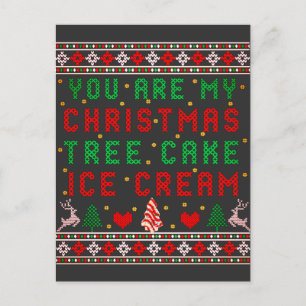Cartão Postal De Festividades Você é Meu Bolo de Árvore de Natal Sorvete Natal