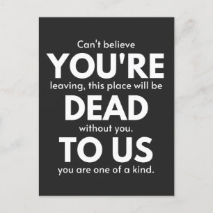 Cartão Postal De Festividades Você é Morto de nós, colega indo embora, engraçado
