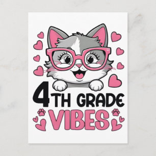 Cartão Postal De Festividades Voltar às vibrações da escola camiseta design volt