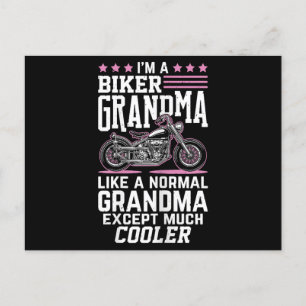 Cartão Postal De Festividades Vovó Biker - Avó Motociclista Biker Vovó