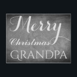 Cartão Postal De Festividades Vovô Feliz Natal Tipografia Chalkboard<br><div class="desc">Feliz Vovô de Natal, você pode mudar o texto do "Vovô", Talks de Tipografia Manuscrito Quadro Preto e Feriados Brancos Feriados Personalizados Cartão de Natal de Feriados Felizes, você também pode adicionar facilmente o nome e o endereço do receptor, se você preferir adicionar isso em casa apenas apague o texto...</div>