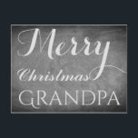 Cartão Postal De Festividades Vovô Feliz Natal Tipografia Chalkboard<br><div class="desc">Feliz Vovô de Natal, você pode mudar o texto do "Vovô", Talks de Tipografia Manuscrito Quadro Preto e Feriados Brancos Feriados Personalizados Cartão de Natal de Feriados Felizes, você também pode adicionar facilmente o nome e o endereço do receptor, se você preferir adicionar isso em casa apenas apague o texto...</div>