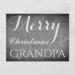 Cartão Postal De Festividades Vovô Feliz Natal Tipografia Chalkboard