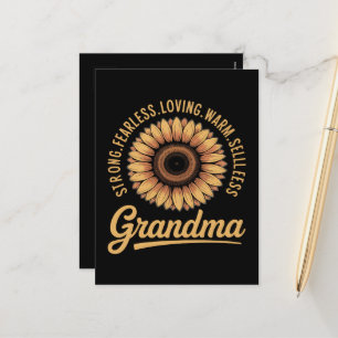 Cartão Postal De Festividades Vovó Girassol Dia das Mães