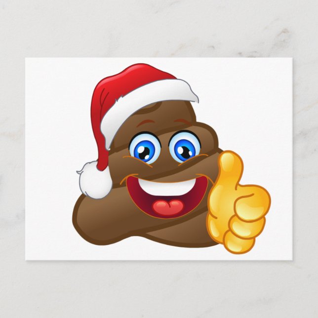Cartão Postal De Festividades Wacky Brilliant Papais noeis Poop Emoji (Frente)