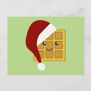 Cartão Postal De Festividades Waffle de Natal