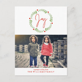 Cartão Postal De Festividades Watercolor Christmas Wreath
