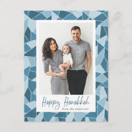 Cartão Postal De Festividades Watercolor Vidro Stido Foto Feliz Hanukkah