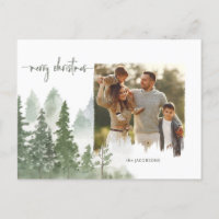 Watercolor Woods Christmas Calliographic Foto