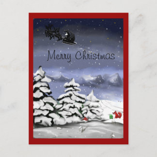 Cartão Postal De Festividades Weihnachtsgruss, presente para a raposa