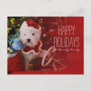 Cartão Postal De Festividades West Highland White Terrier dog as Santa Claus