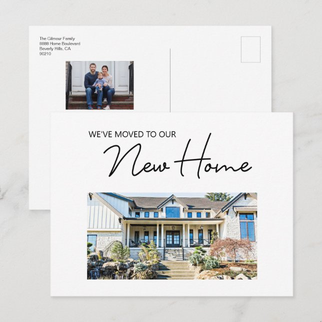 Cartão Postal De Festividades We've moved to New Home Moving Announcement photos (Frente/Verso)