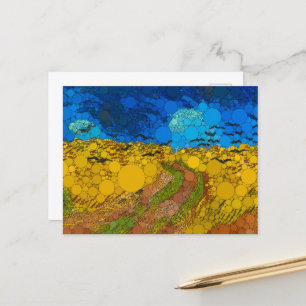 Cartão Postal De Festividades Wheatfield and Crows por After Vincent van Gogh