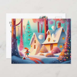 Cartão Postal De Festividades Whimsical Winter's Tale: Adicione seus desejos que