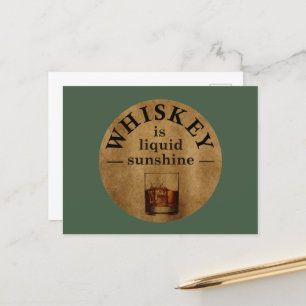 Cartão Postal De Festividades Whiskey cita bebendos engraçados dizendo