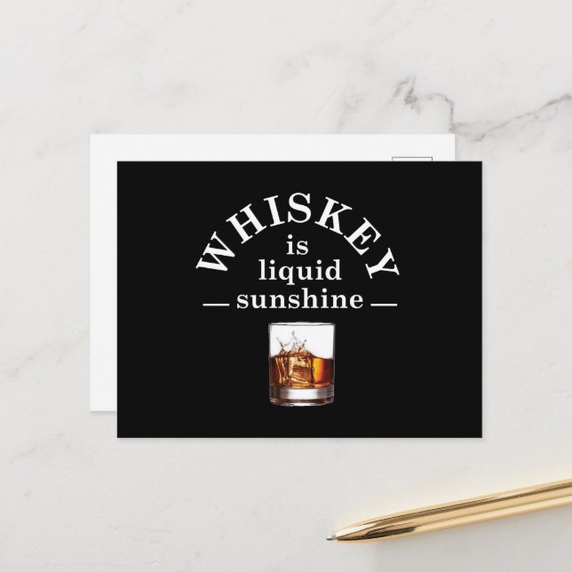 Cartão Postal De Festividades Whiskey cita bebidas alcoólicas engraçadas dizendo (Frente/Verso In Situ)