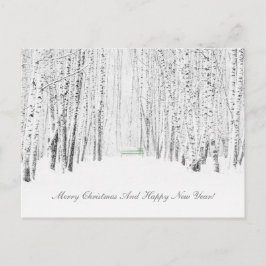 Cartão Postal De Festividades White Christmas Tale