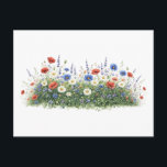Cartão Postal De Festividades Wildflower meadow botanical garden flowers<br><div class="desc">Natural wildflower meadow with delicate botanical blossoms. A colorful mix of meadow flowers and daisies creates a lively spring nature scene inspired by blooming fields.</div>