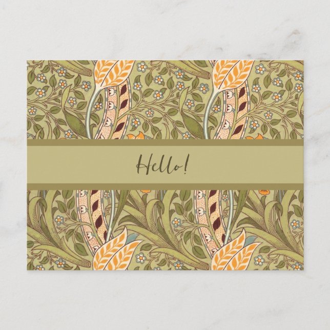 Cartão Postal De Festividades William Morris Daffodil Garden Flower Classic Bota (Frente)