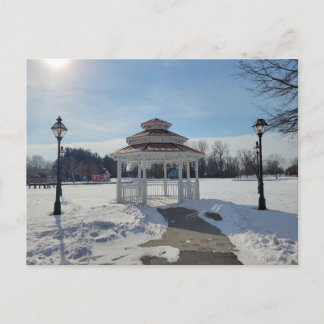 Cartão Postal De Festividades Winter Gazebo Taylor Michigan Postcard