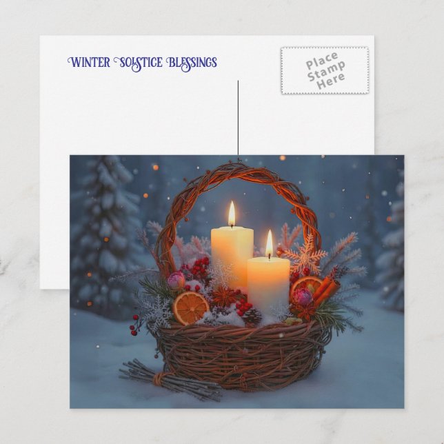 Cartão Postal De Festividades Winter Solstice Blessings Yule Spices (Frente/Verso)