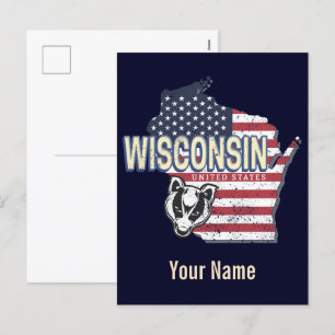 Cartão Postal De Festividades Wisconsin Estados Unidos - Estado Unidos - Mapa Vi