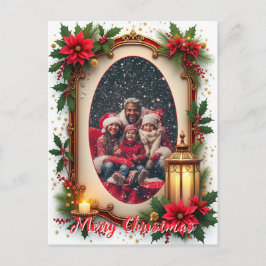 Cartão Postal De Festividades With own photo Snowy Sentiments