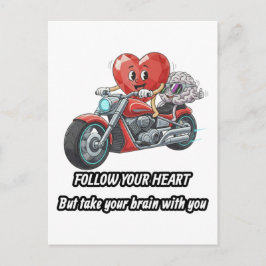 Cartão Postal De Festividades witty relationship quote gift heart riding bike