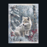 Cartão Postal De Festividades Wolf Winter Christmas<br><div class="desc">Wolf Winter Christmas</div>