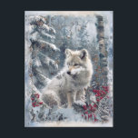 Cartão Postal De Festividades Wolf Winter Christmas<br><div class="desc">Wolf Winter Christmas</div>