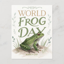 Cartão Postal De Festividades World Frog Day Watercolor Nature Art
