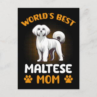 Cartão Postal De Festividades Worlds best maltese mom t shirt design vector