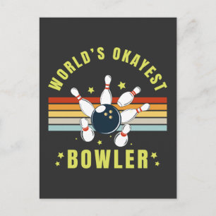 Cartão Postal De Festividades Worlds Okayest Bowler