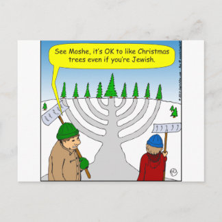 Cartão Postal De Festividades x04 judeus como o Natal também - desenho animado