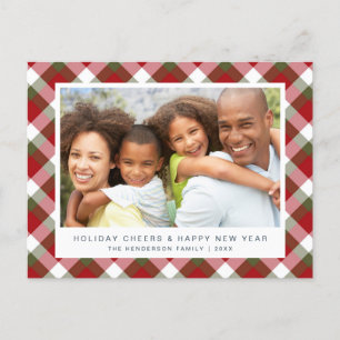 Cartão Postal De Festividades Xadrez de fotos dos Anos novos de Natal