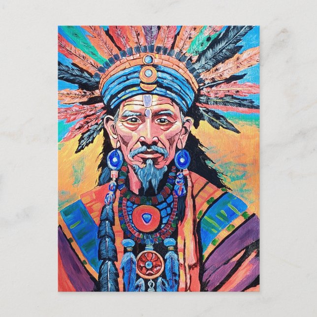 Cartão Postal De Festividades xamã, feiticeiro, amuleto, mágica (Frente)