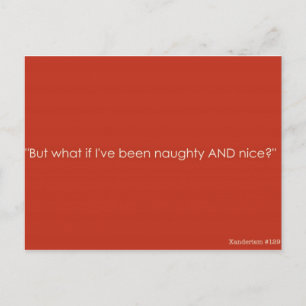Cartão Postal De Festividades Xanderism #129 Christmas Postcard Naughty&Nice red