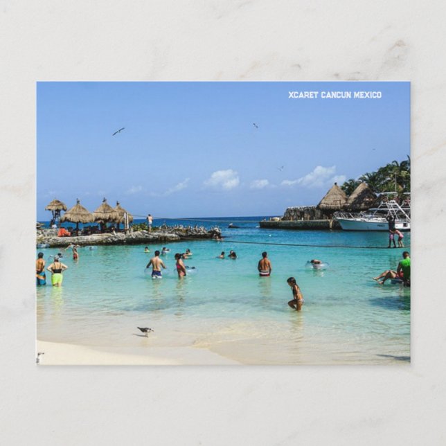 Cartão Postal De Festividades Xcaret Cancun México (Frente)