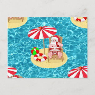 Cartão Postal De Festividades xmas Beach santa claus