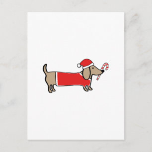 Cartão Postal De Festividades Xmas dachshund