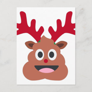 Cartão Postal De Festividades xmas reindeer poo emoji